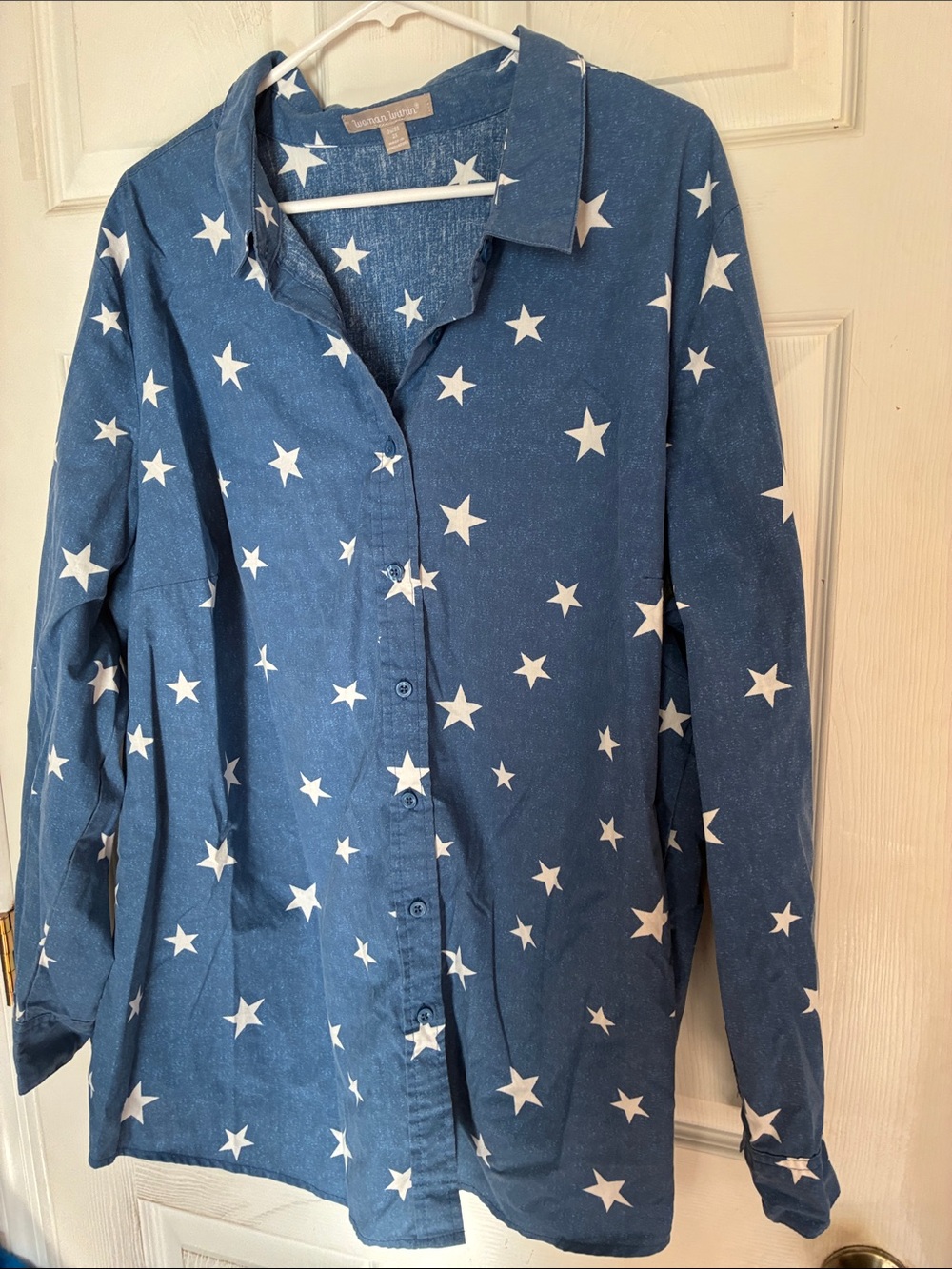 WomanWithin Size 2X Star-Print Button-Up Shirt - Unbranded - Picture 2 of 10